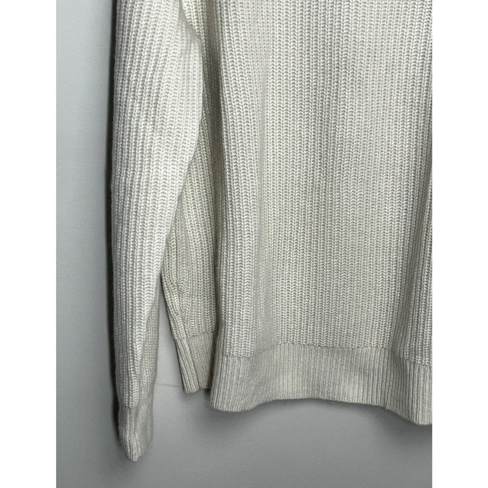 J Crew Midweight Cashmere Sweater Mens L Ribbed Raglan Sleeve Turtleneck Sweater